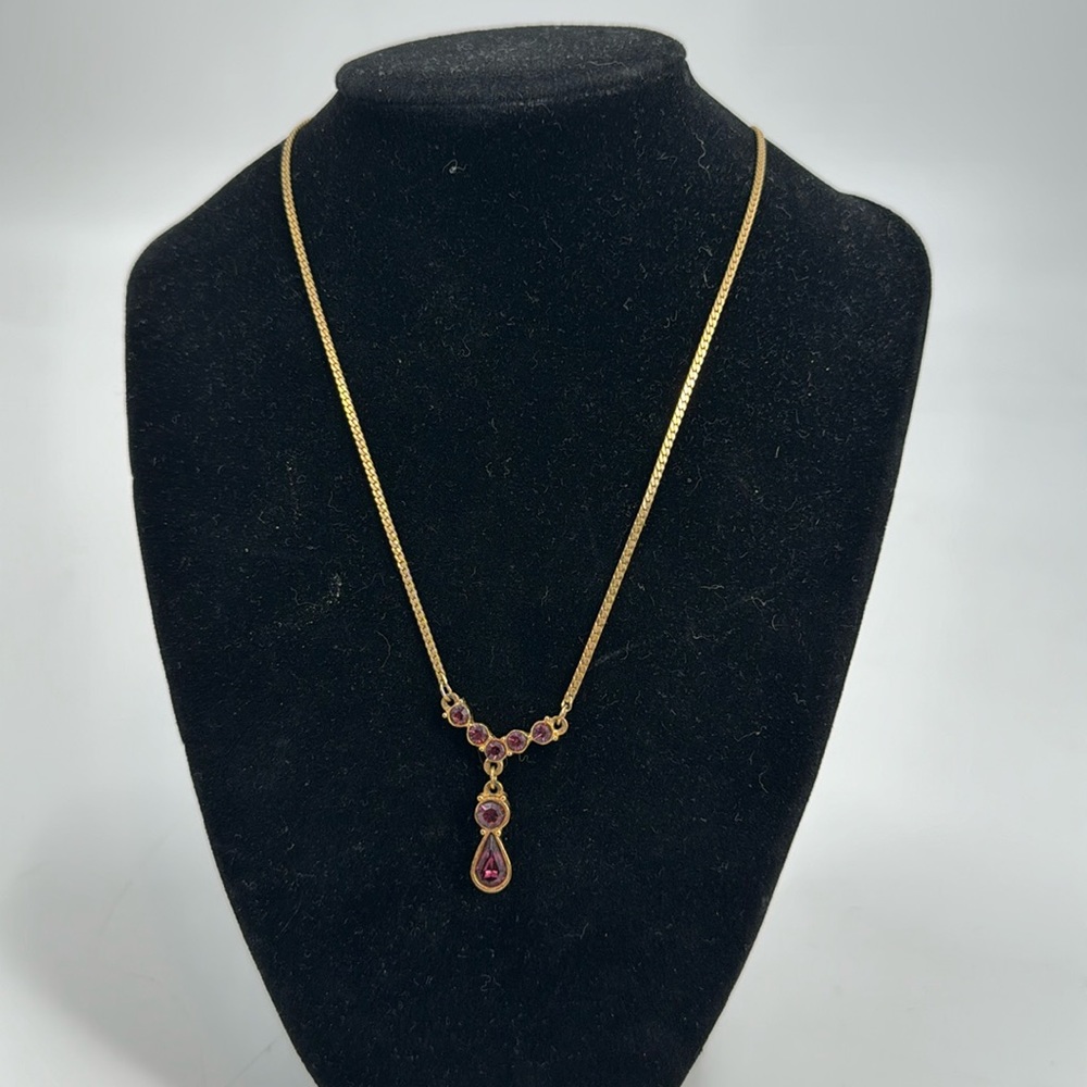 Purple and gold simple necklace